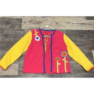 Vintage Hanna Andersson Floral Embroidered Cardigan Size 10 (140cm) Girls